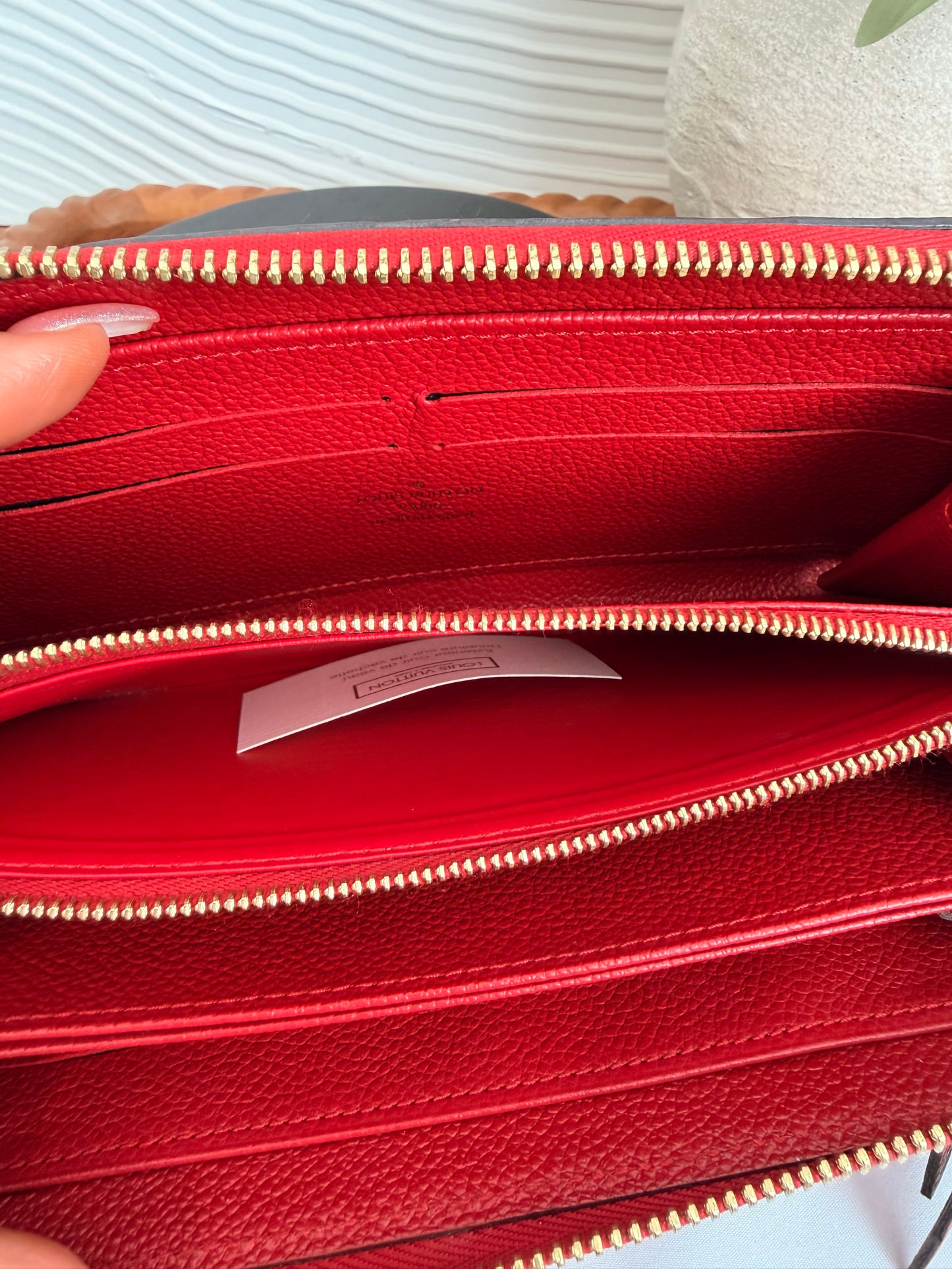 Louis Vuitton Red Empriente Monogram Zippy