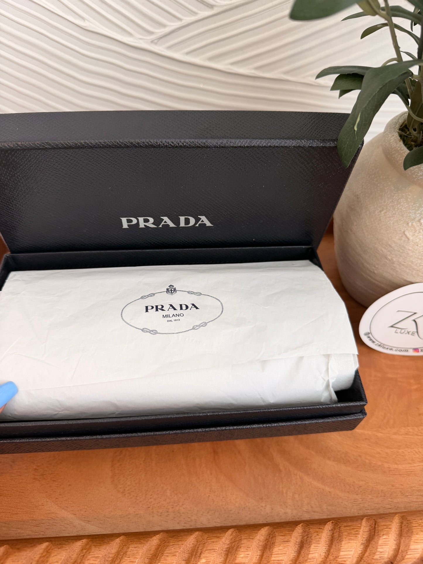 Prada saffiano long wallet