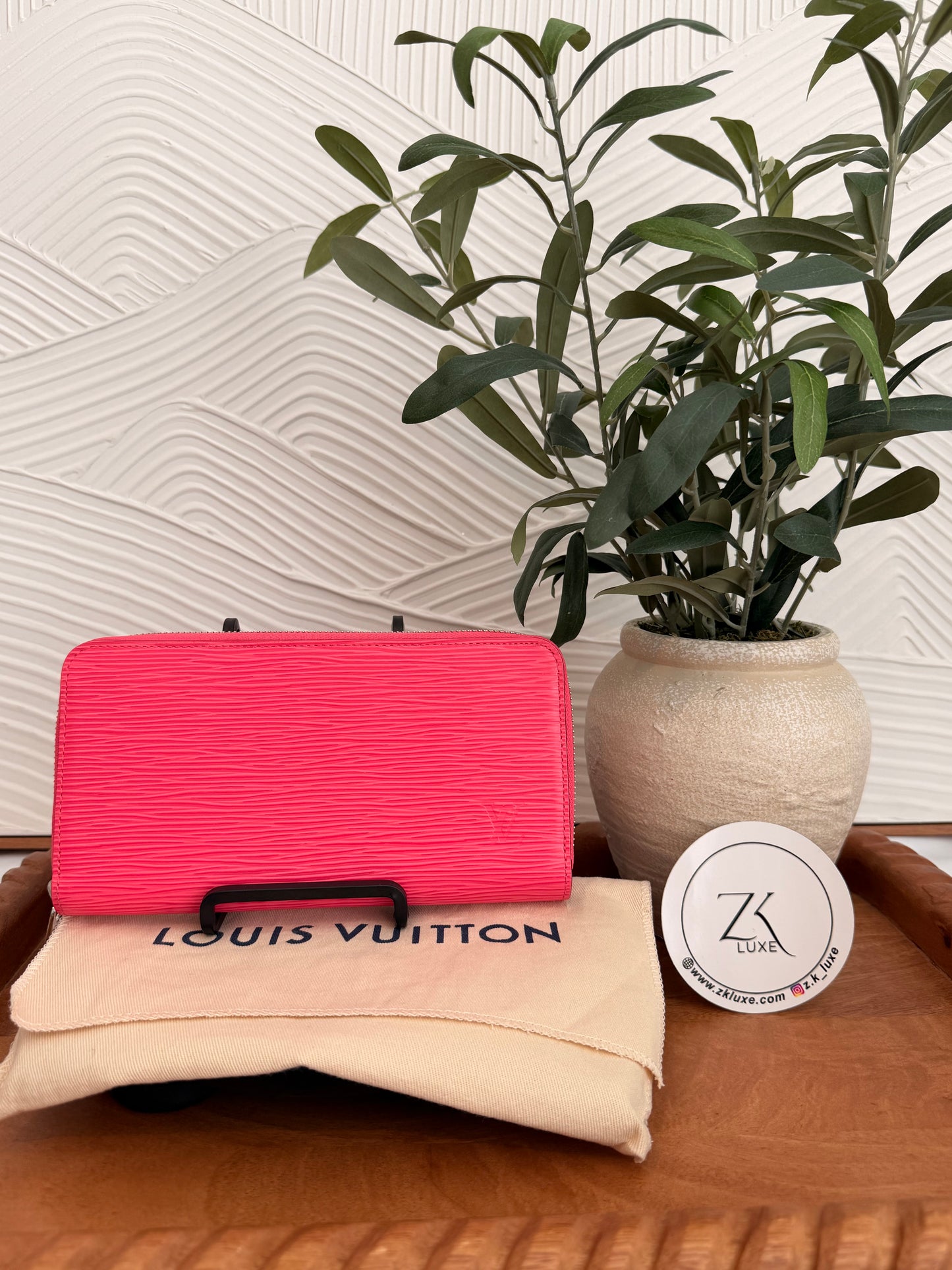 Louis Vuitton Pink Epi Zippy Wallet