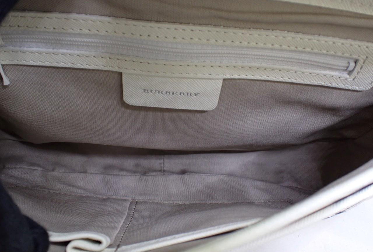 Burberry Nova Check Beige Canvas Shoulder Bag