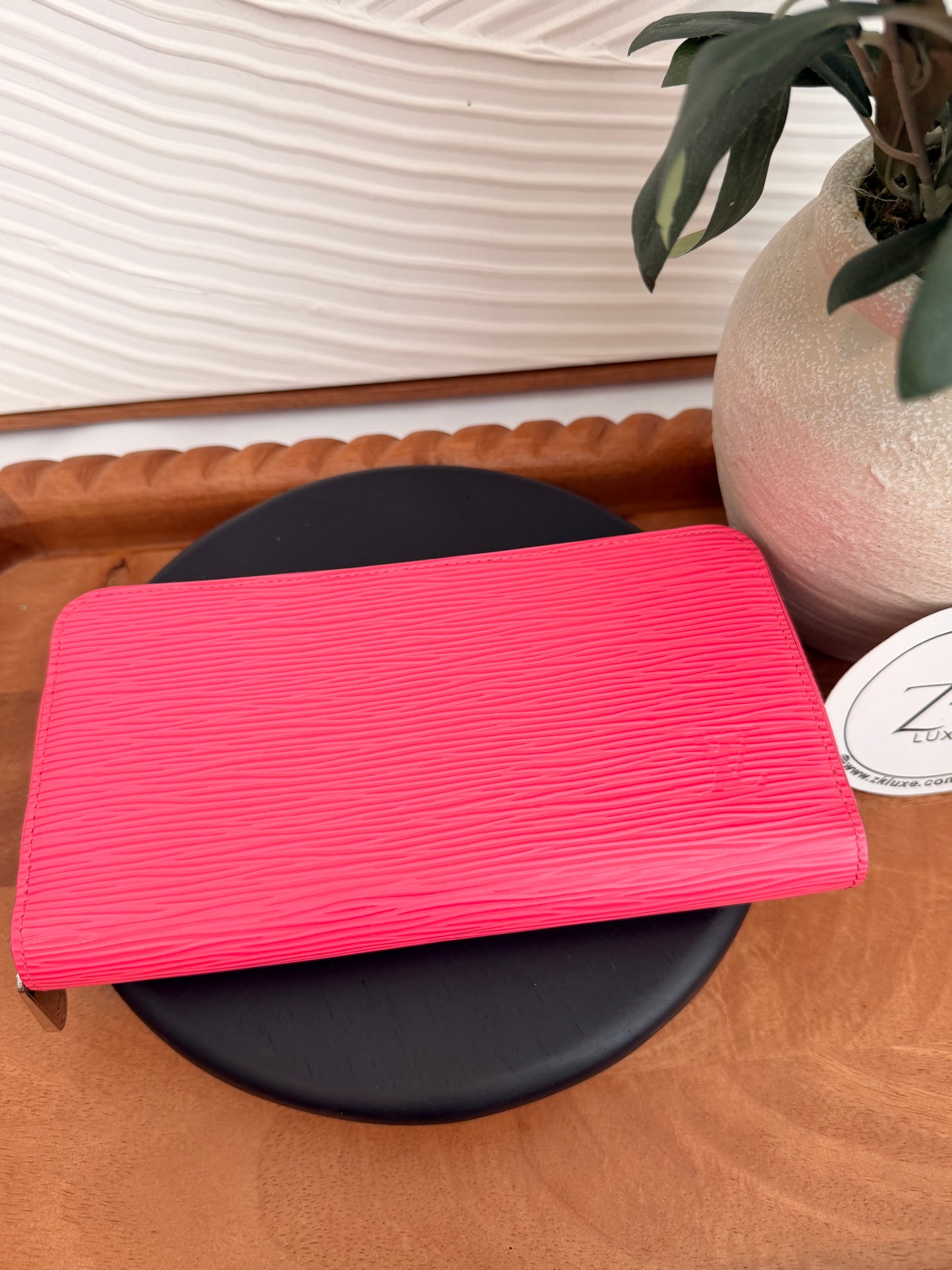 Louis Vuitton Pink Epi Zippy Wallet
