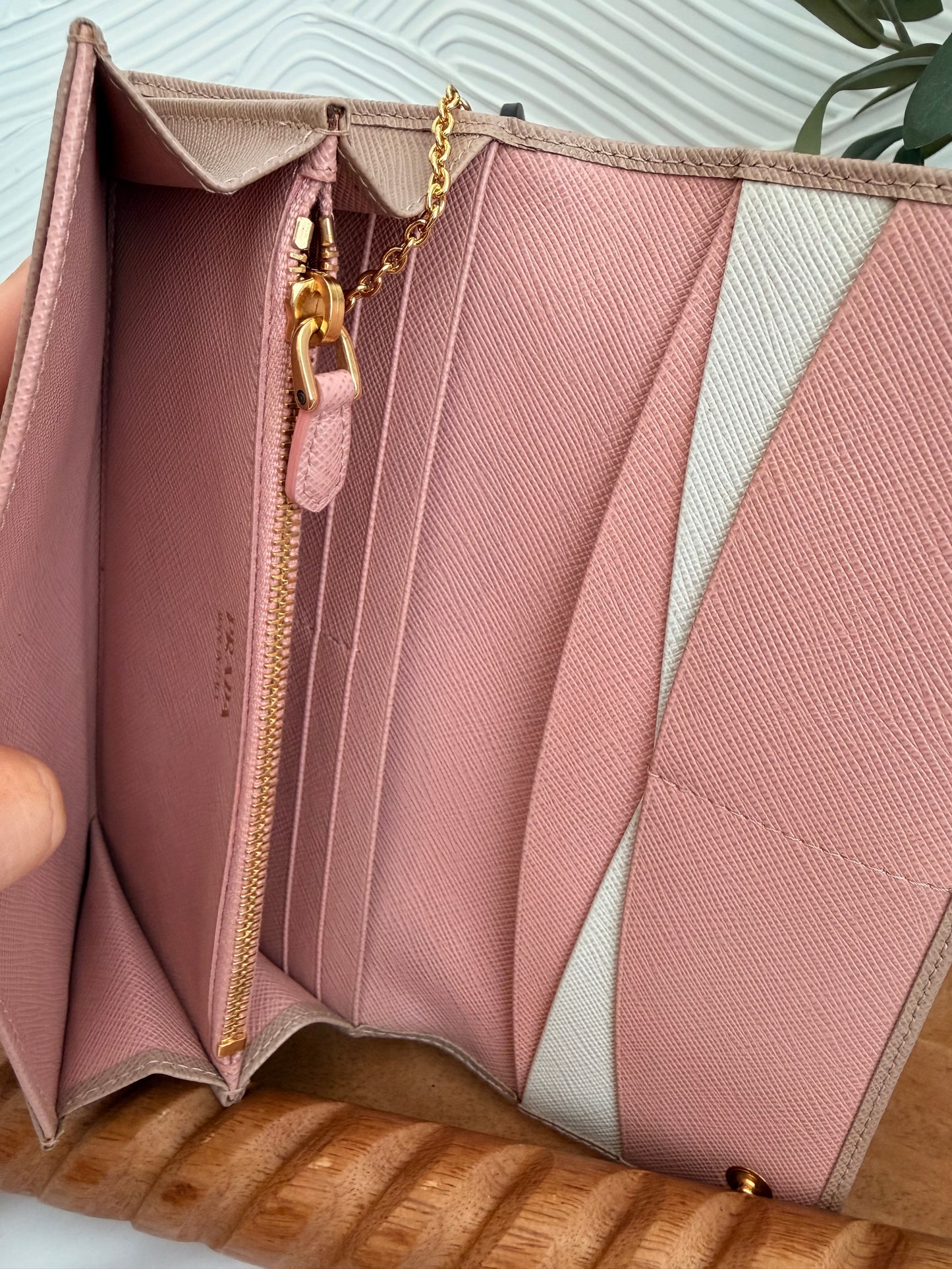 Prada saffiano long wallet