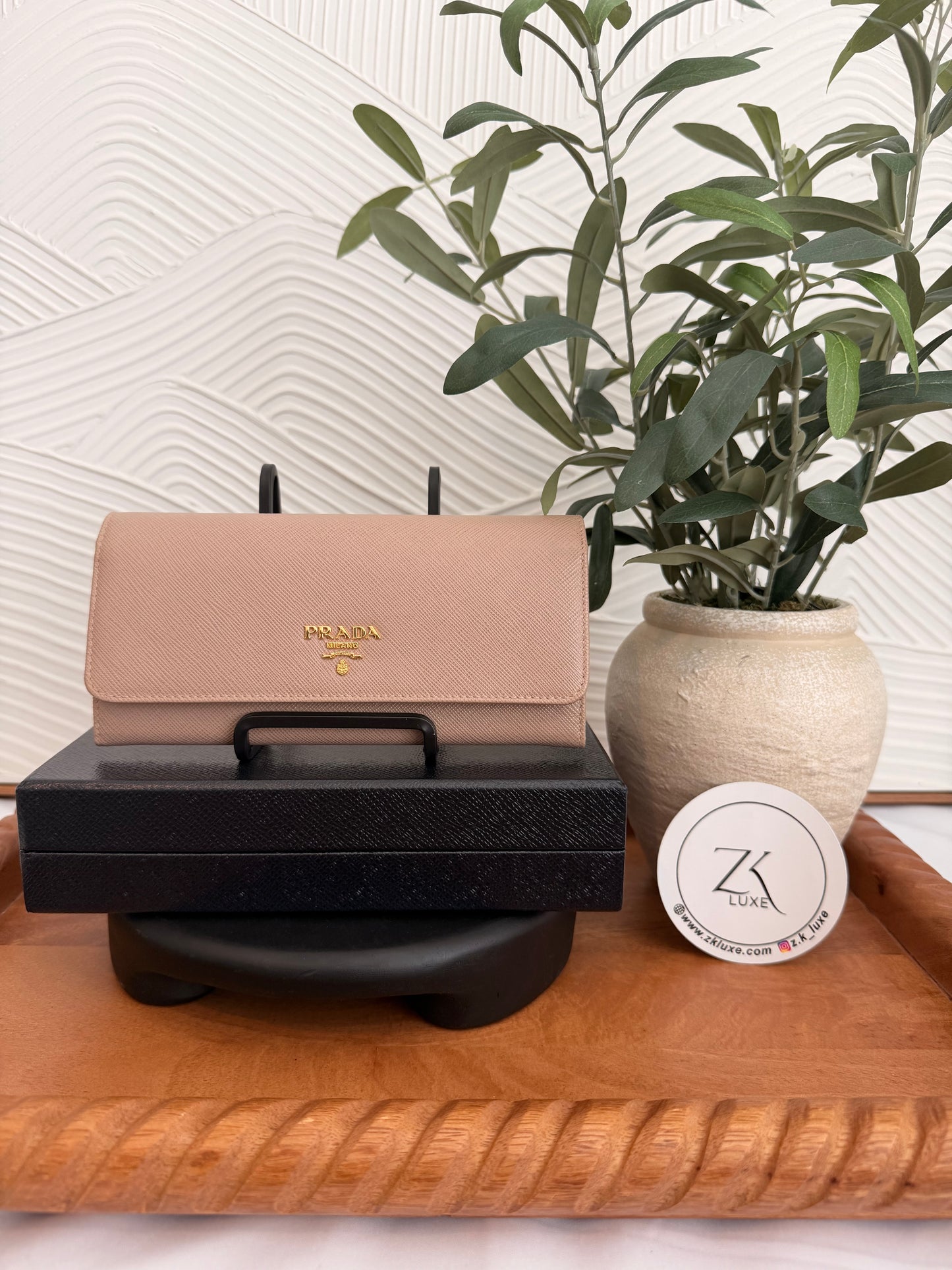 Prada saffiano long wallet