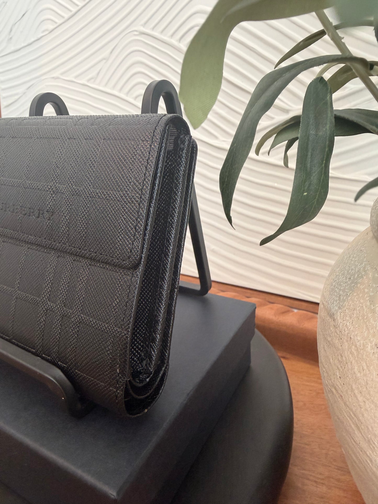 Burberry Embossed Check Continental Wallet