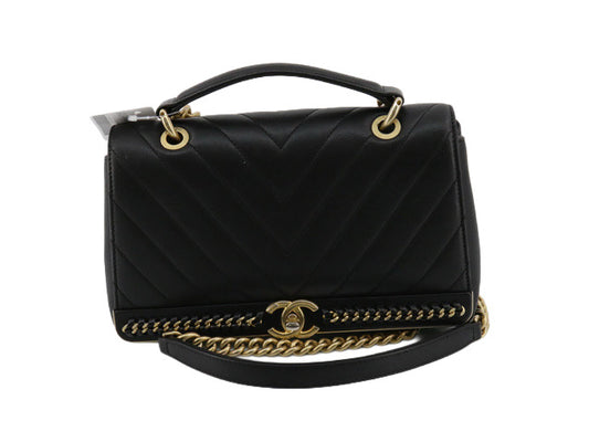 Chanel Black V Stitched Women's Shoulder Bag