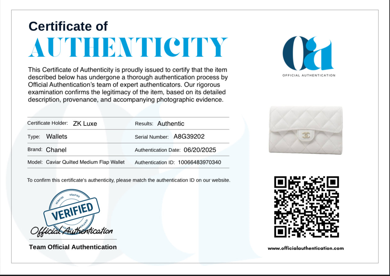 Chanel Caviar Quilted Medium Flap Wallet White