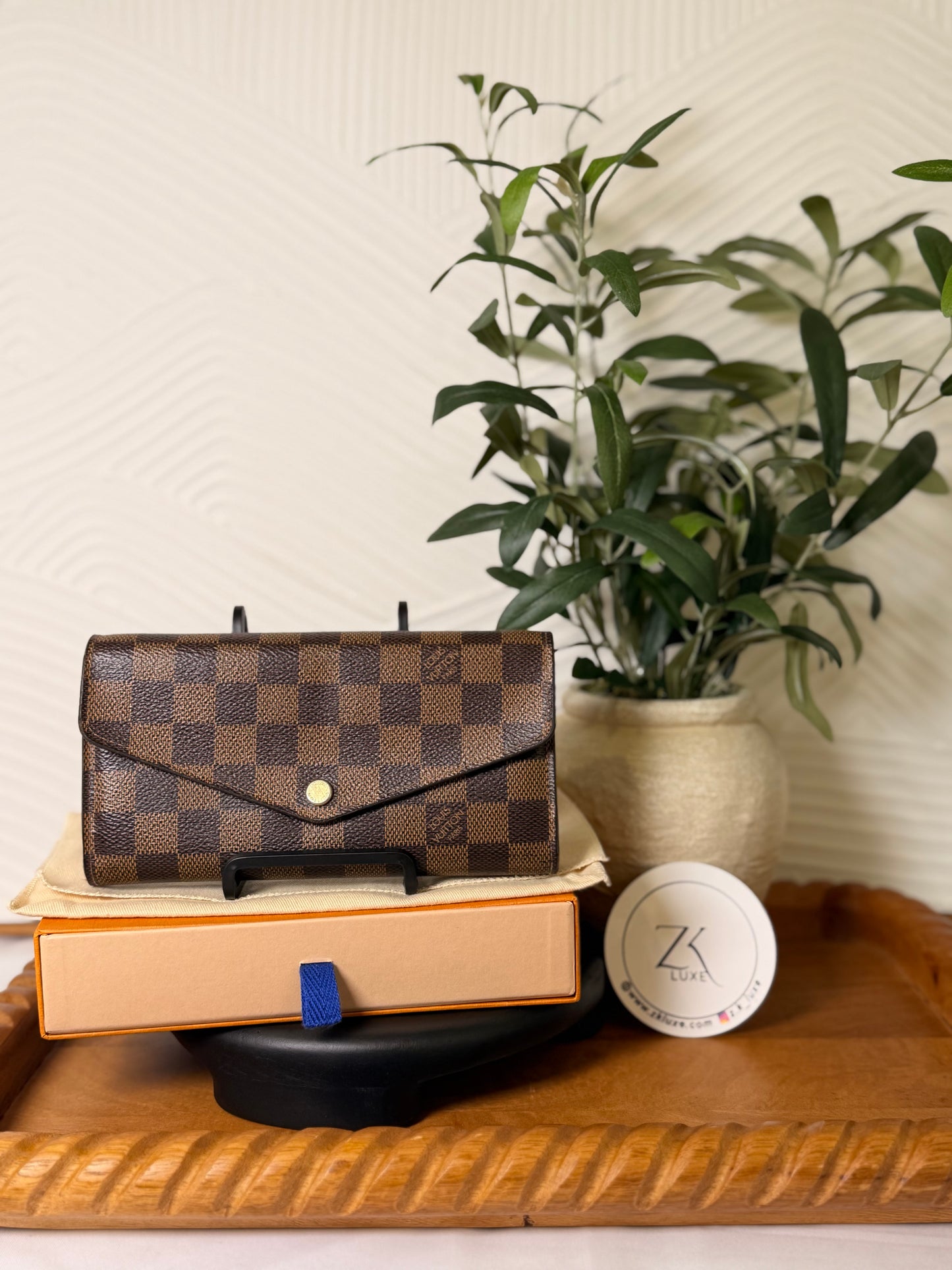 Louis Vuitton Damier Ebene Sarah Wallet