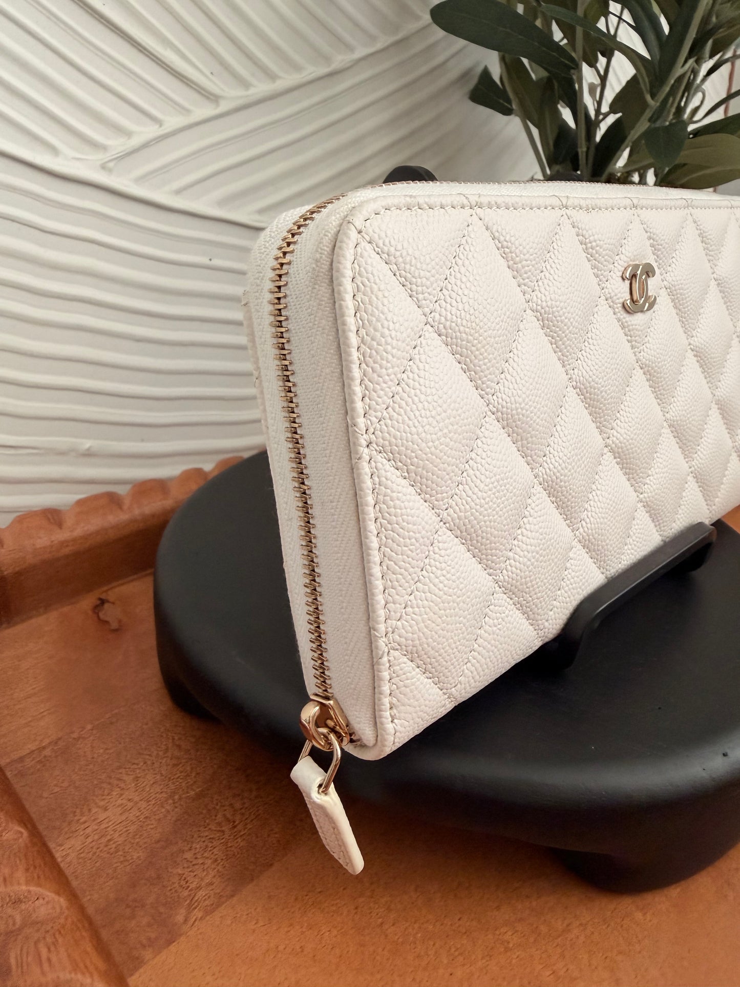 Chanel Coco Mark Matelasse Leather Long Wallet