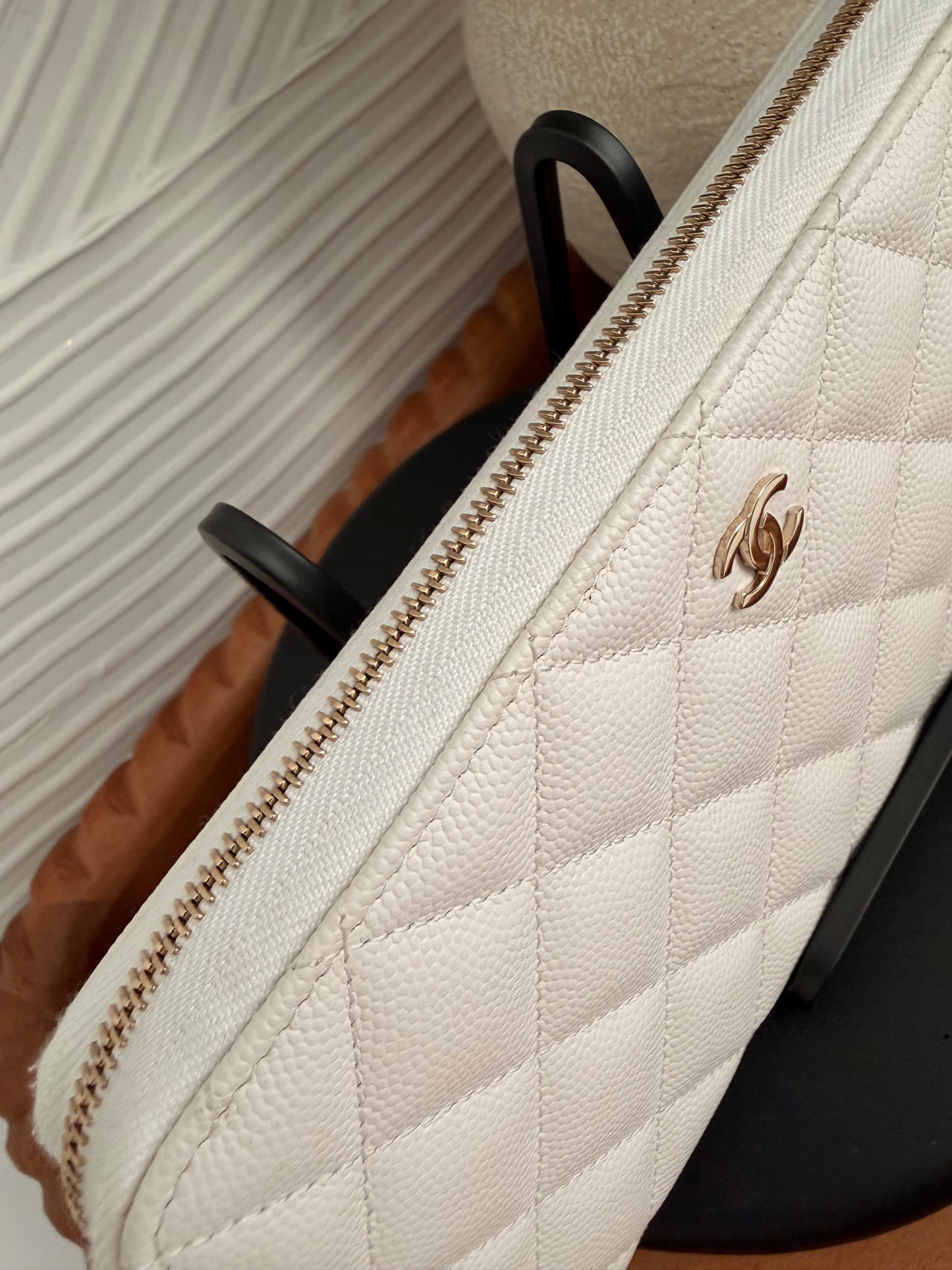 Chanel Coco Mark Matelasse Leather Long Wallet