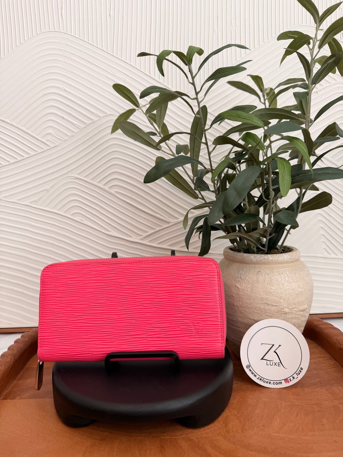 Louis Vuitton Pink Epi Zippy Wallet