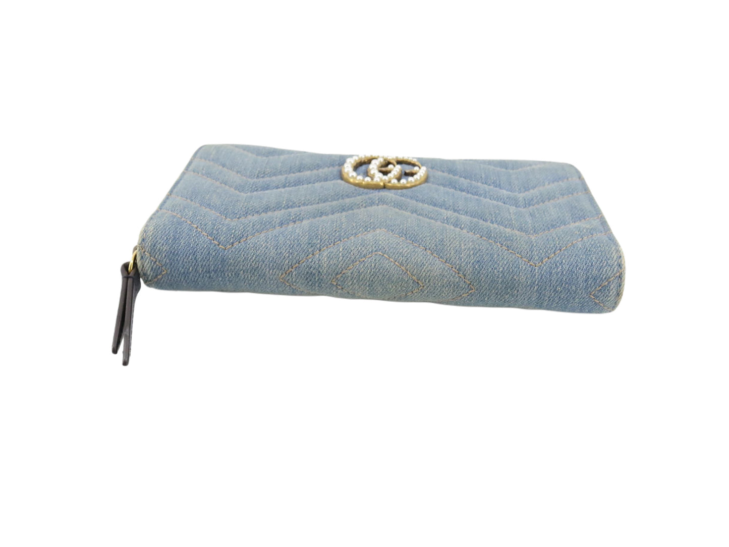 Cartera Gucci GG Marmont Denim con perlas