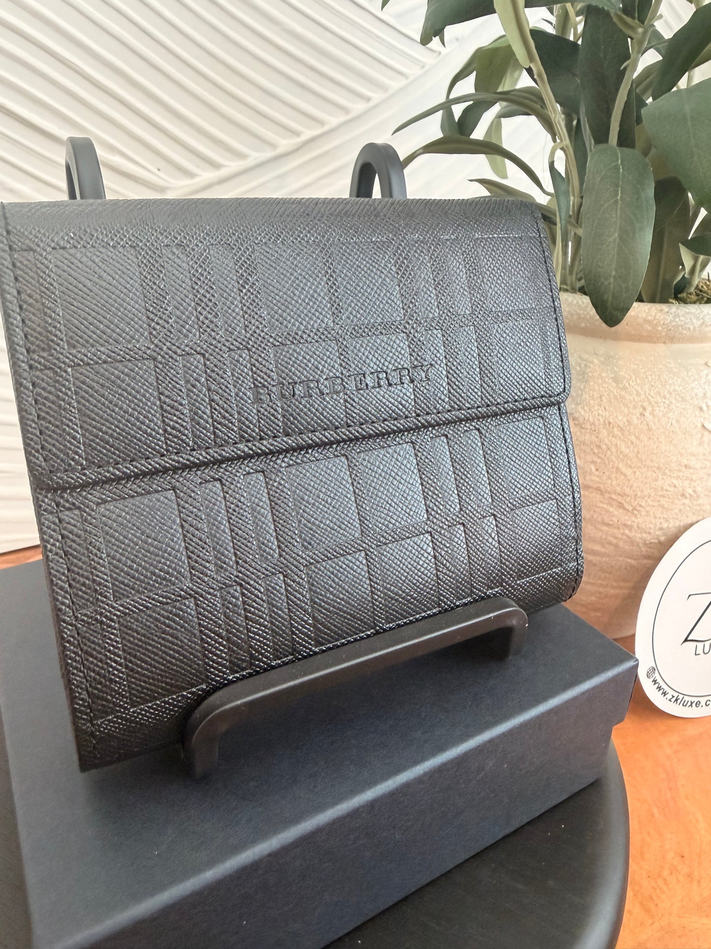 Burberry Embossed Check Continental Wallet