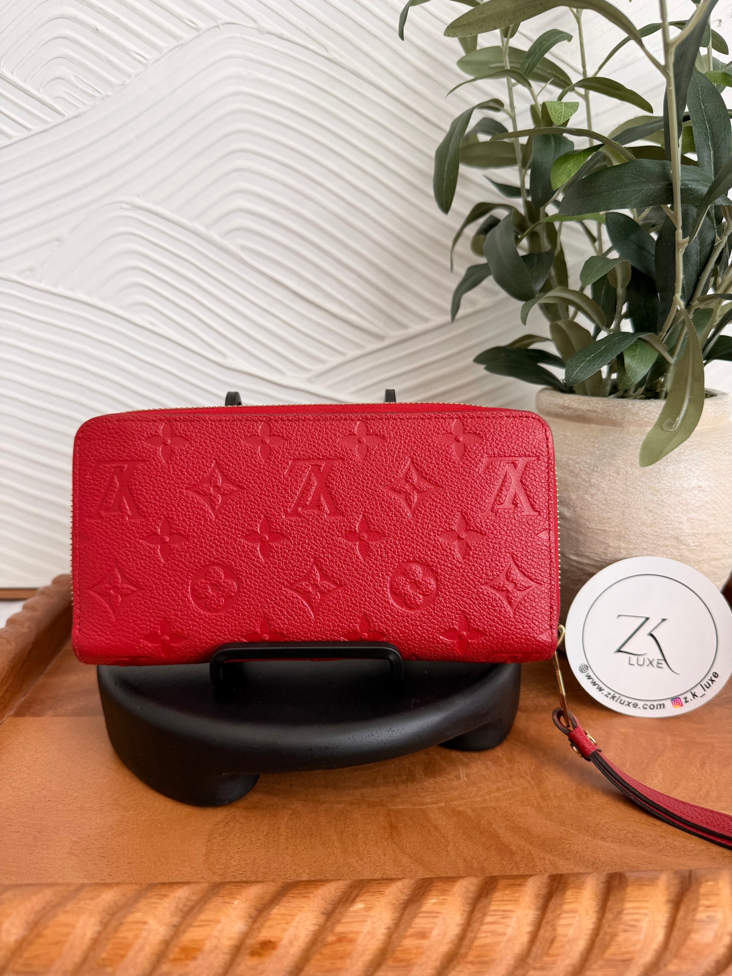 Louis Vuitton Red Empriente Monogram Zippy