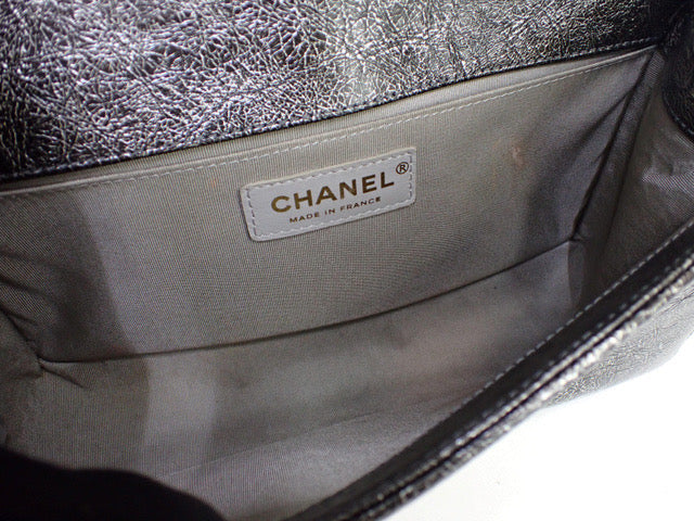 Chanel Cracked Metallic Calfskin Quilted Boy Bag