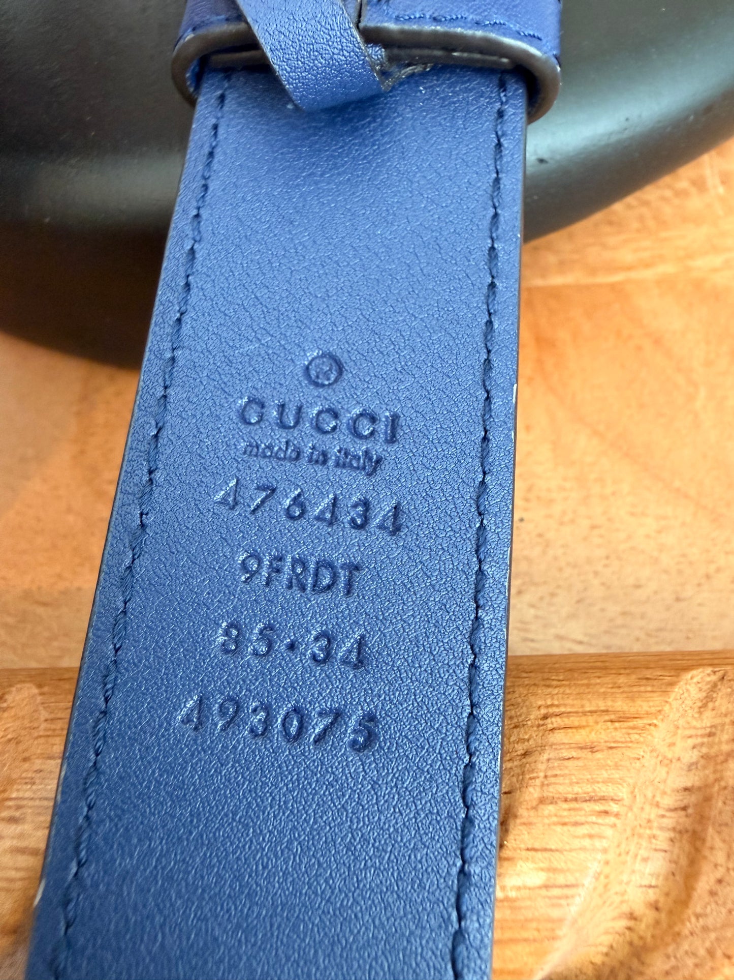 Gucci GG Marmont Blue Velour belt bag