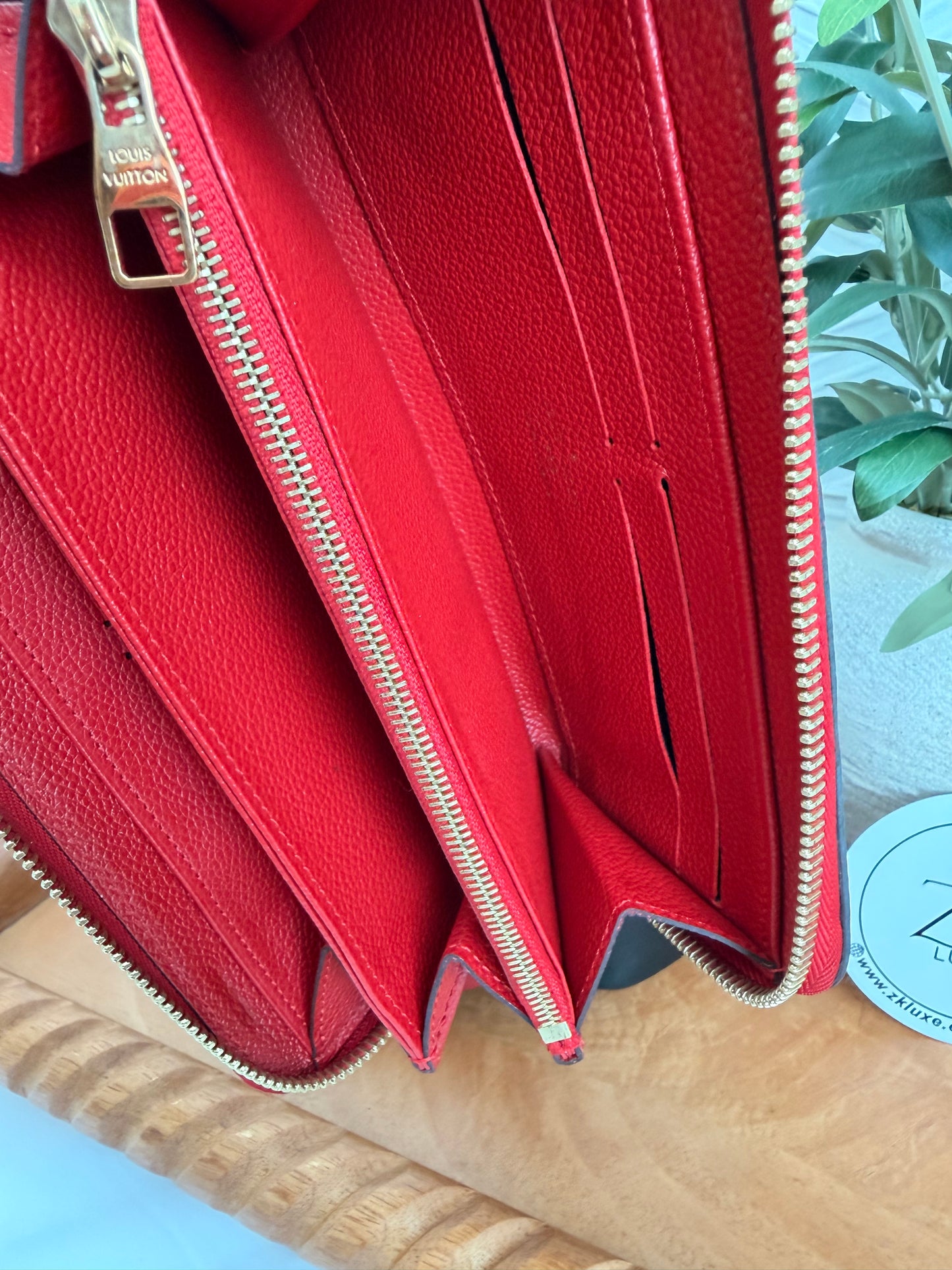 Louis Vuitton Red Empriente Monogram Zippy