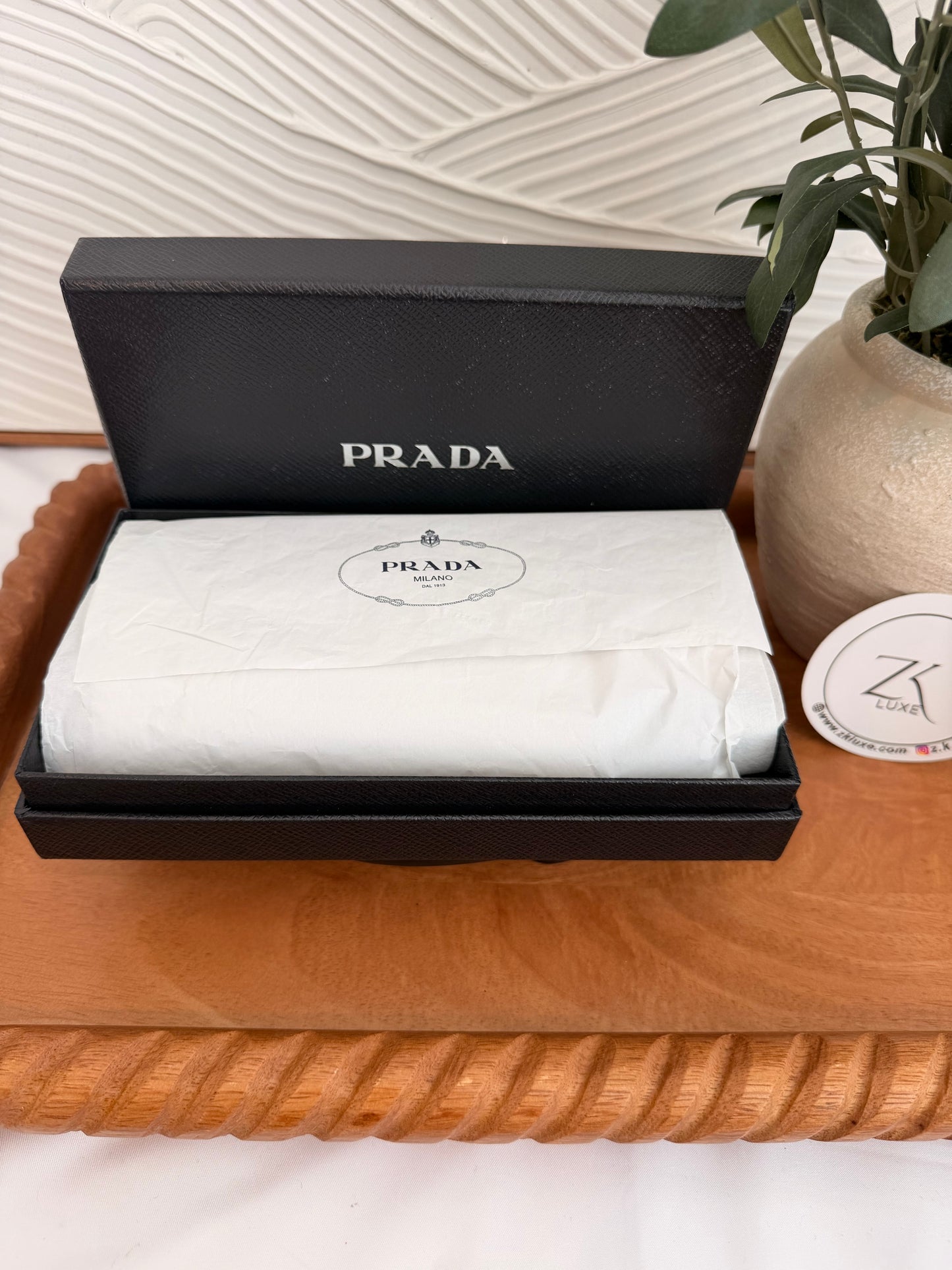 Prada saffiano long wallet