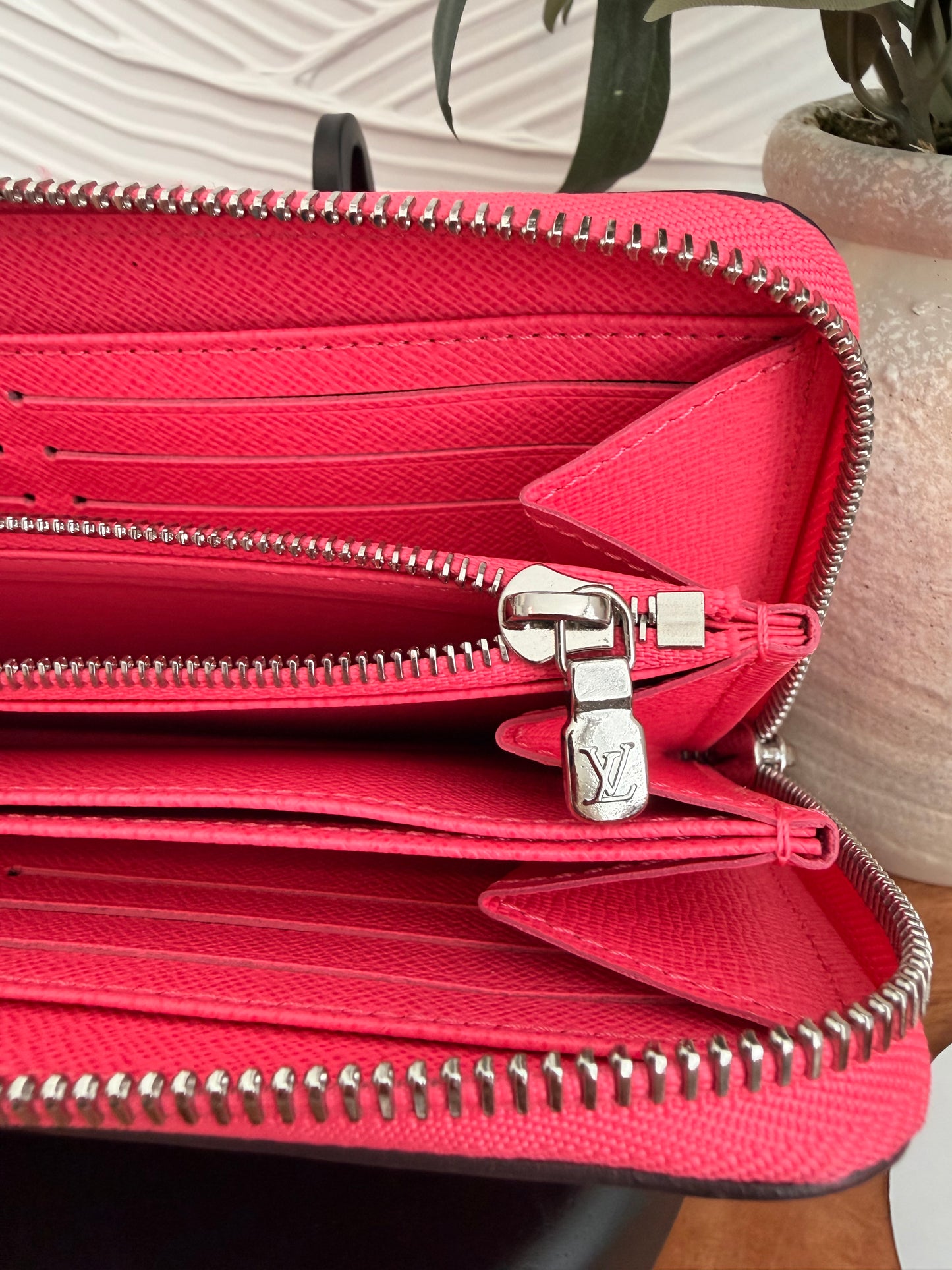 Louis Vuitton Pink Epi Zippy Wallet
