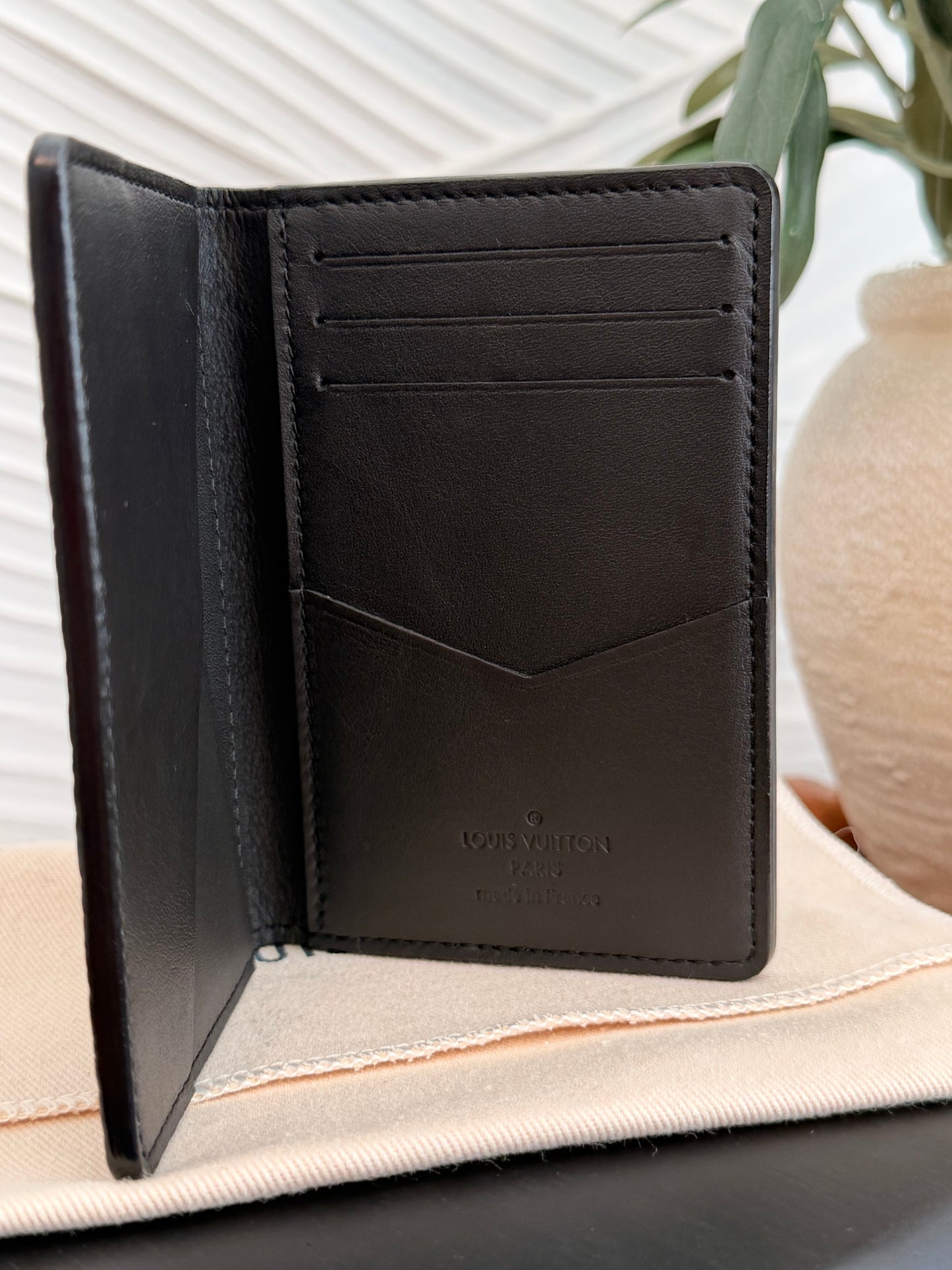 Louis Vuitton Pocket Organizer in Black Taurillon Leather