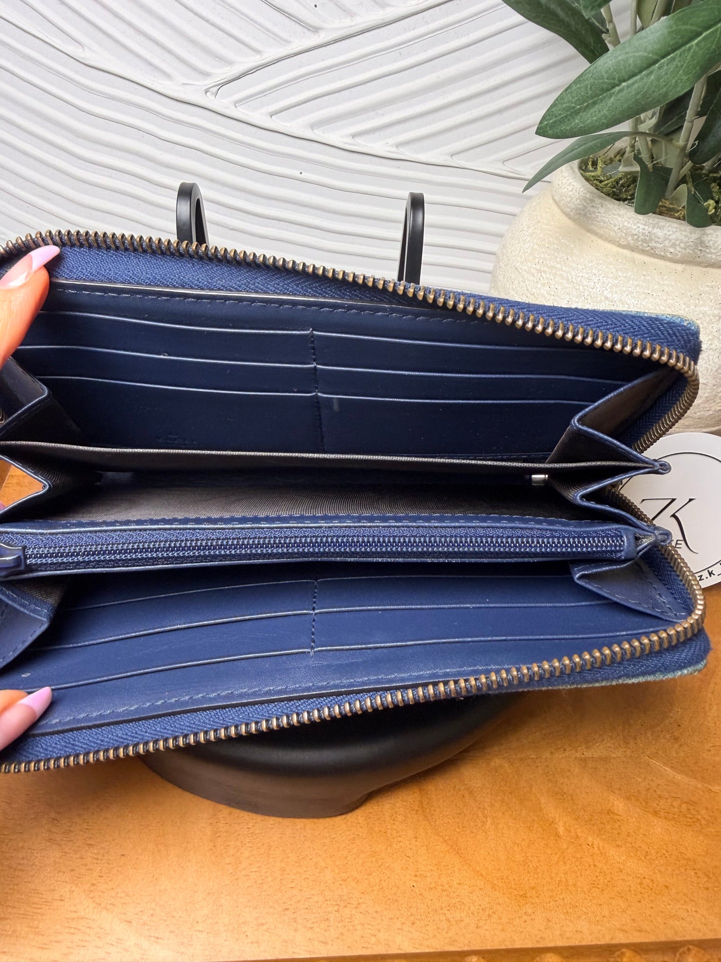 Gucci GG Marmont Denim pearl wallet