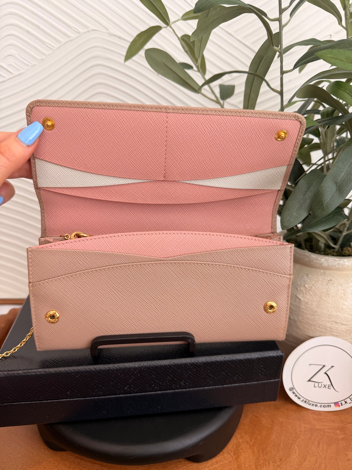 Prada saffiano long wallet