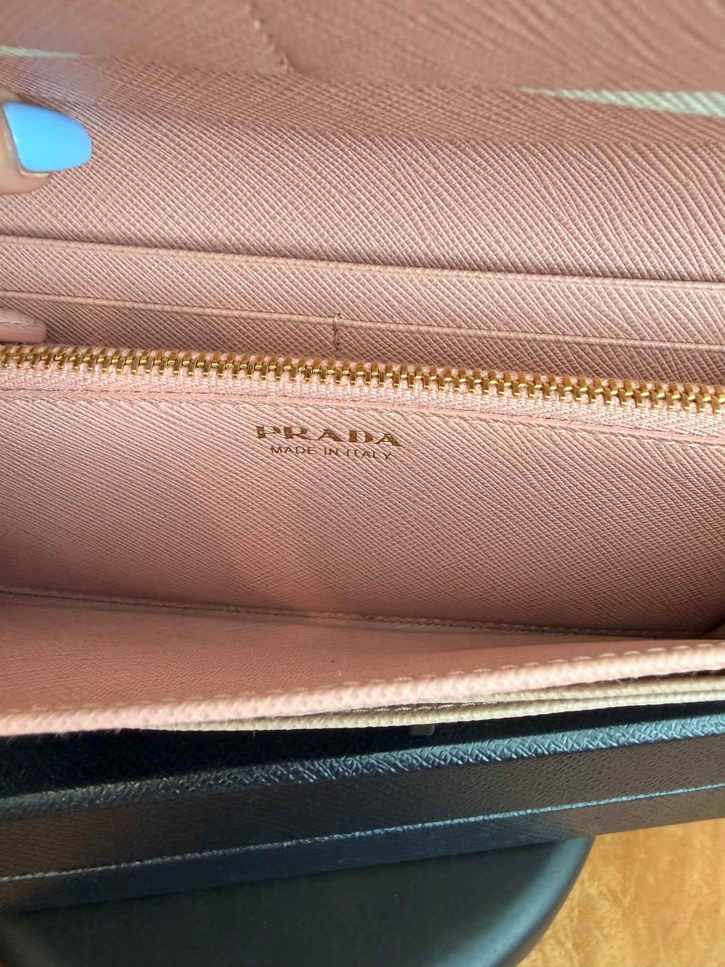 Prada saffiano long wallet