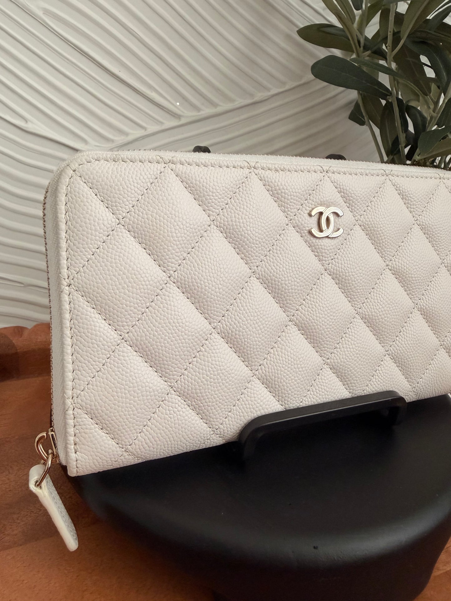 Chanel Coco Mark Matelasse Leather Long Wallet