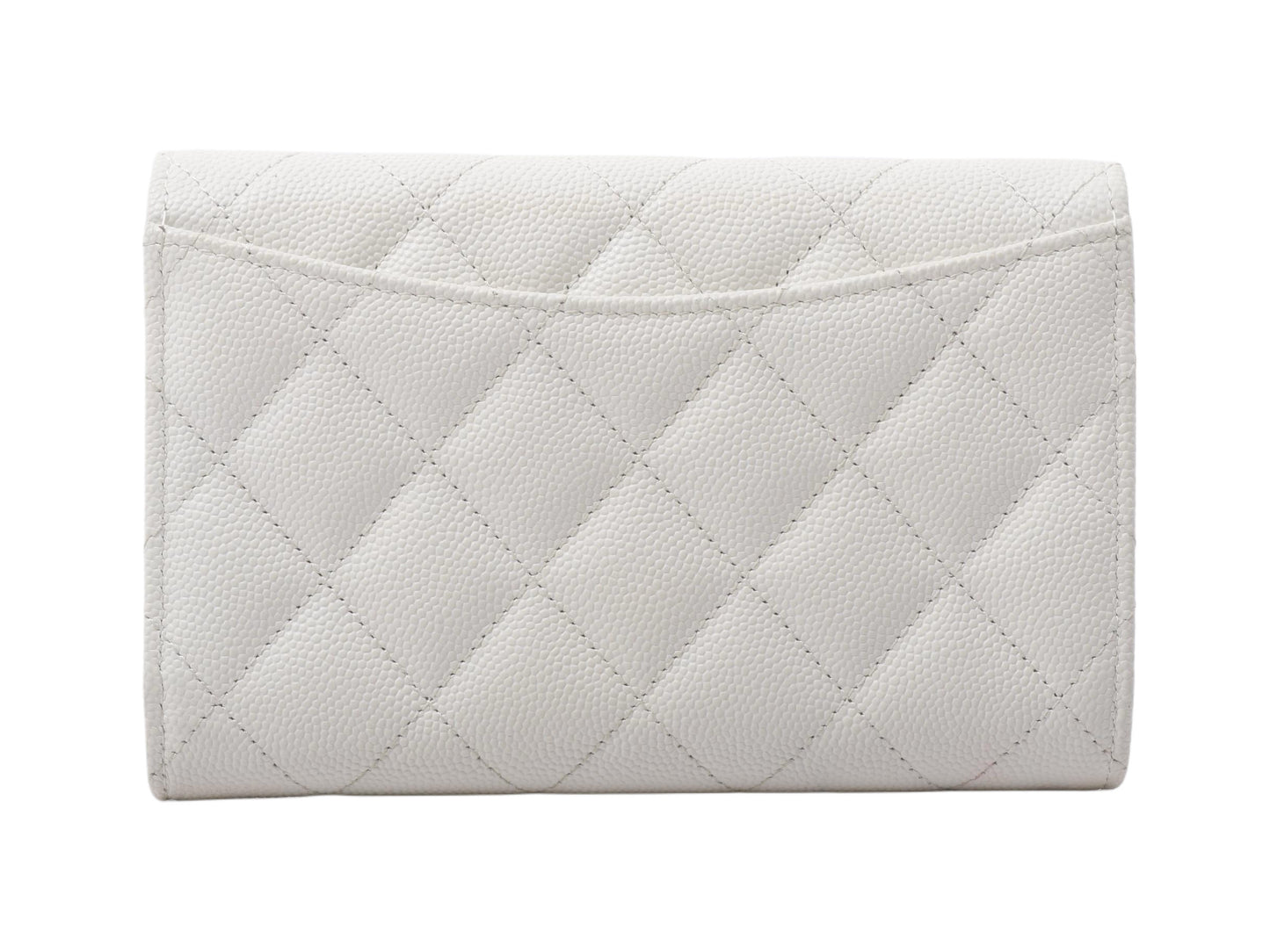 Chanel Caviar Quilted Medium Flap Wallet White