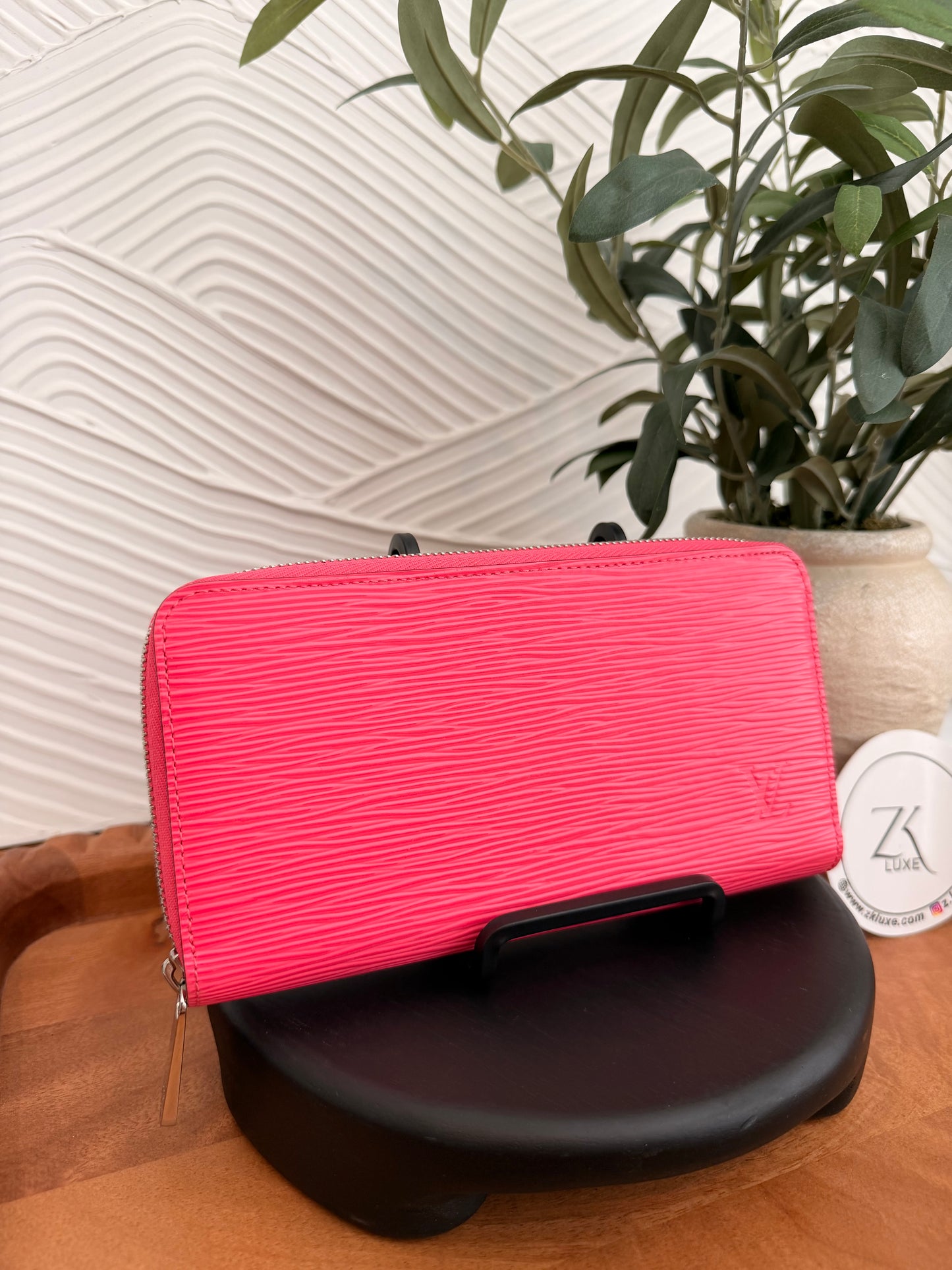 Louis Vuitton Pink Epi Zippy Wallet