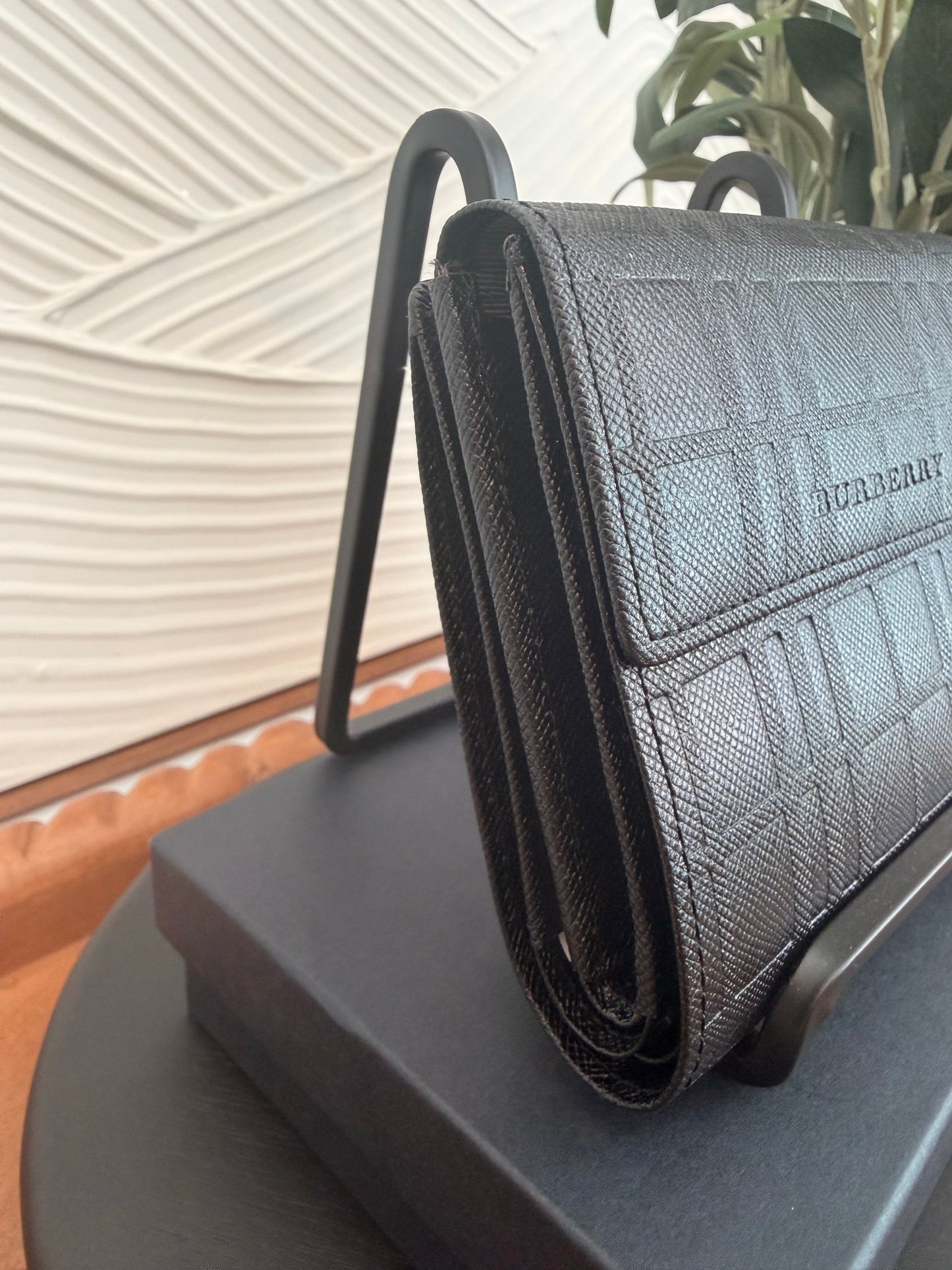Burberry Embossed Check Continental Wallet