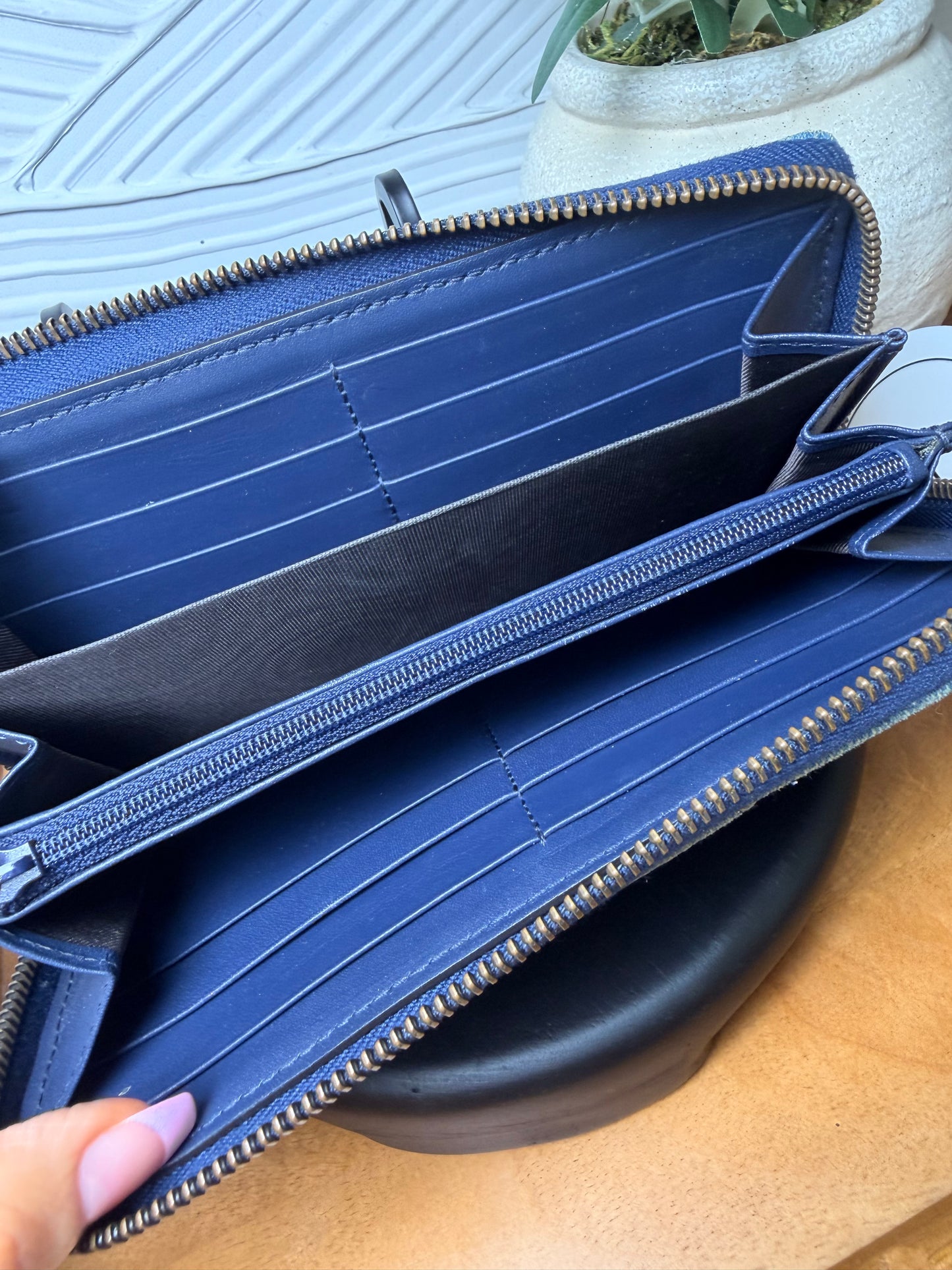 Gucci GG Marmont Denim pearl wallet