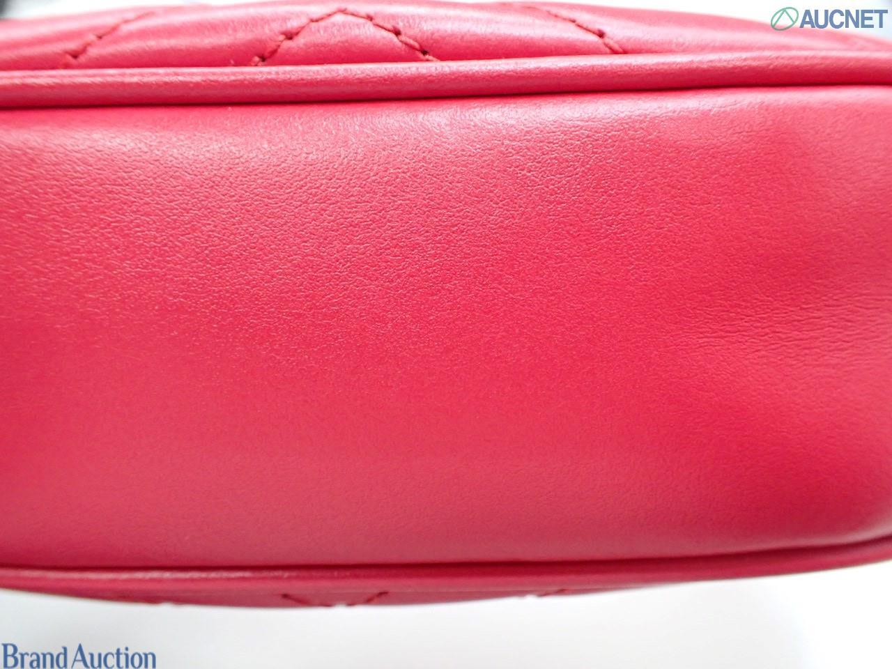 GG Marmont Half Moon Mini Red Handbag Leather
