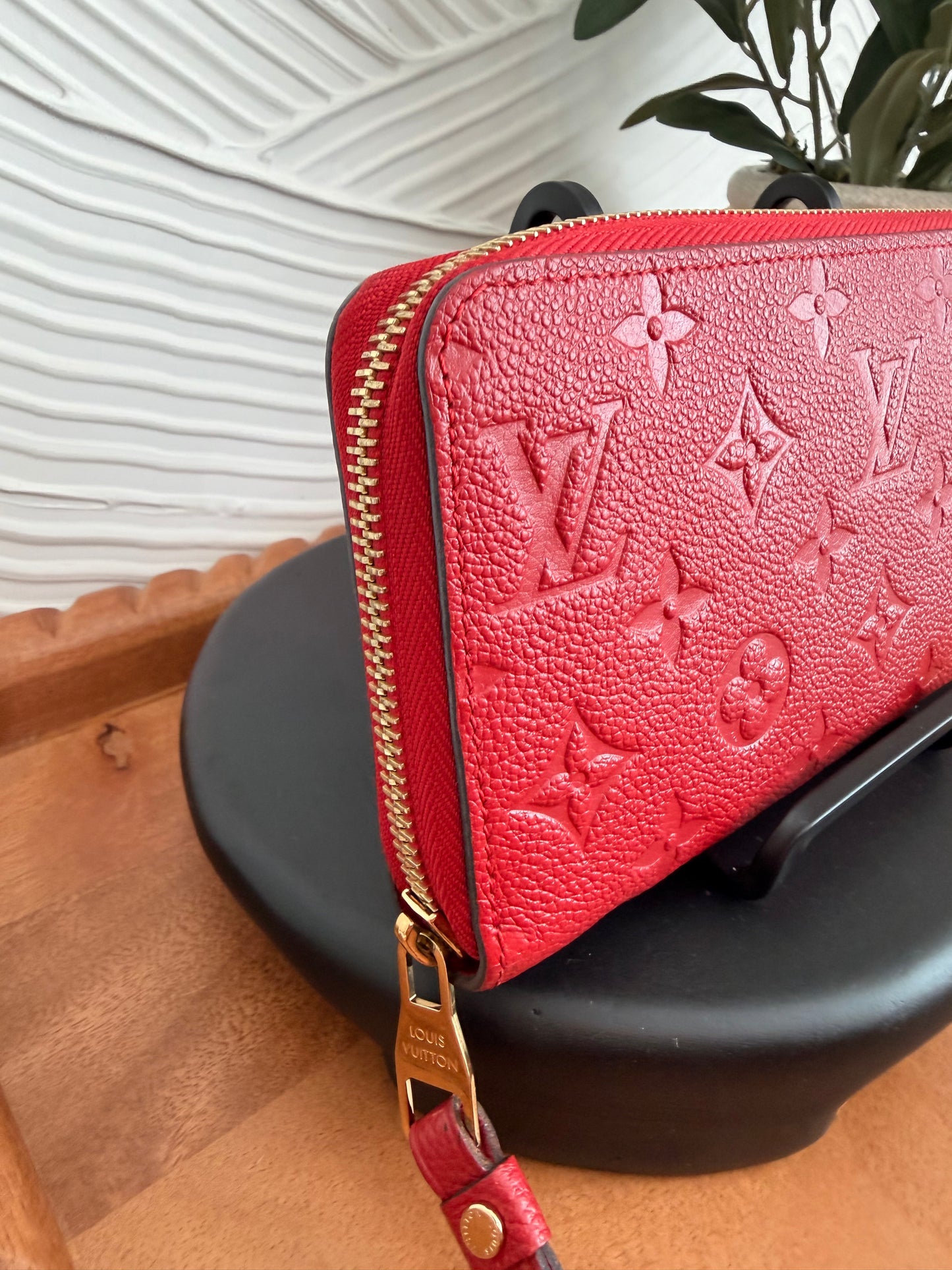 Louis Vuitton Red Empriente Monogram Zippy