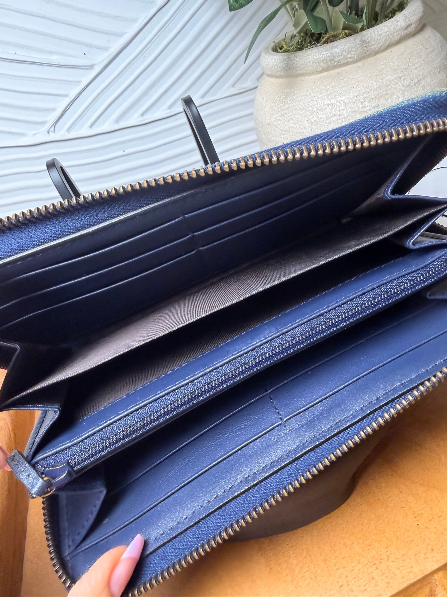Gucci GG Marmont Denim pearl wallet