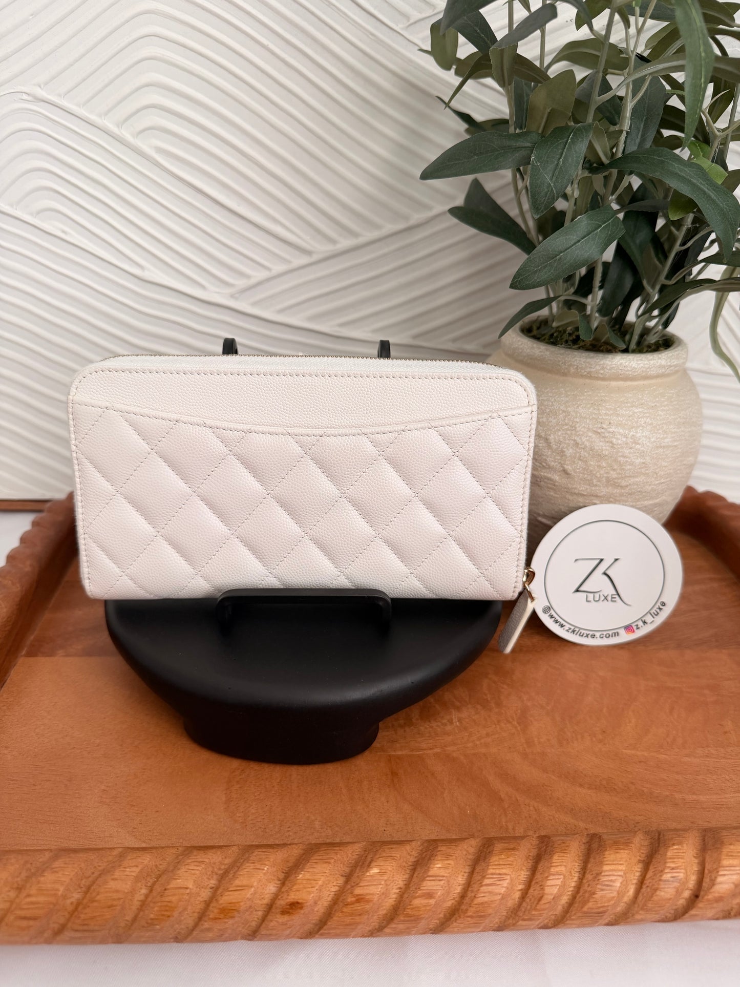 Chanel Coco Mark Matelasse Leather Long Wallet