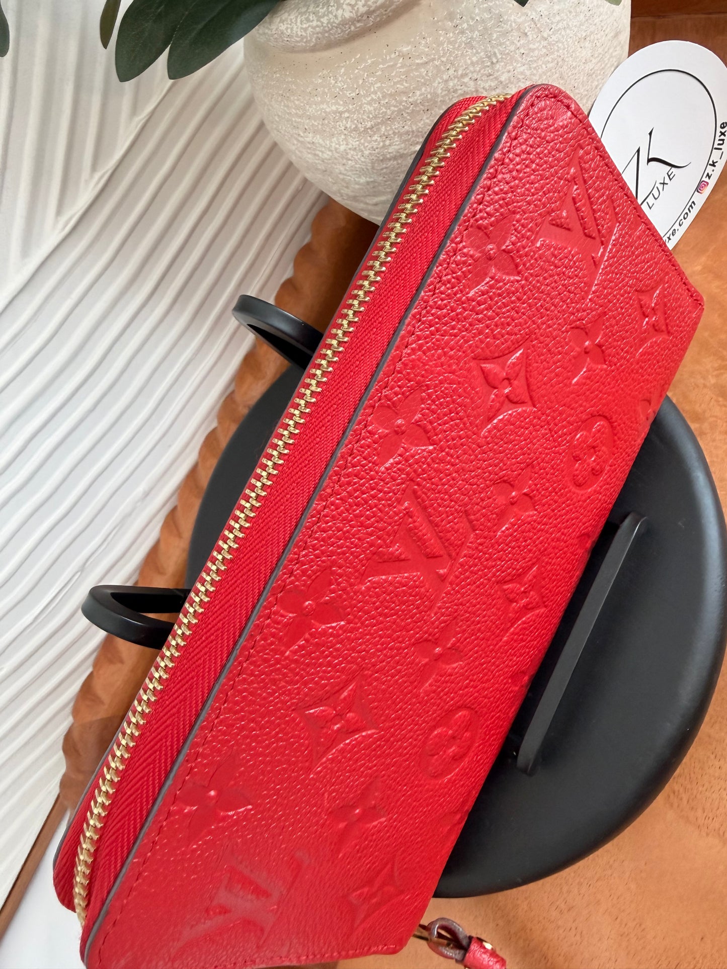 Louis Vuitton Red Empriente Monogram Zippy
