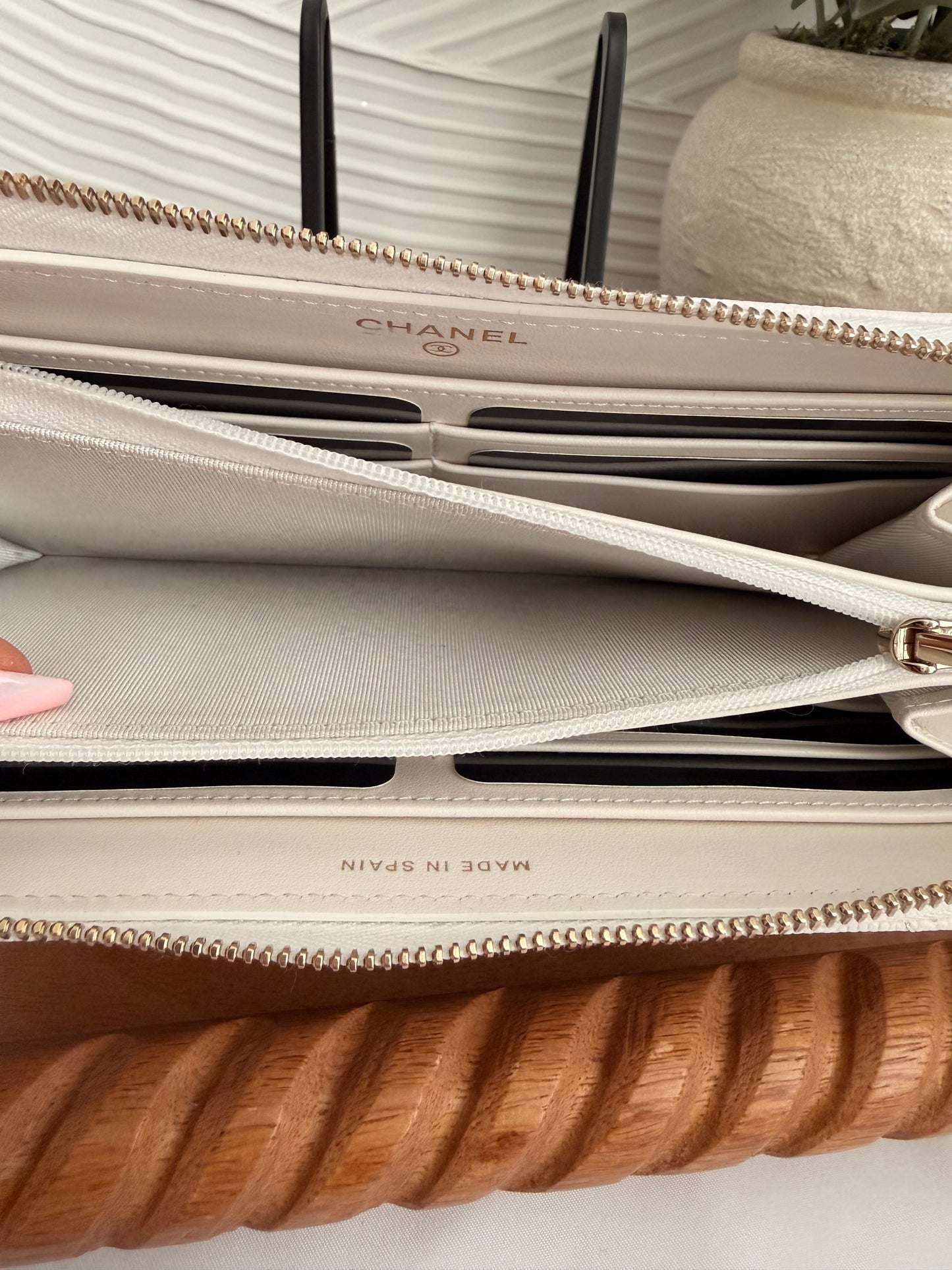 Chanel Coco Mark Matelasse Leather Long Wallet