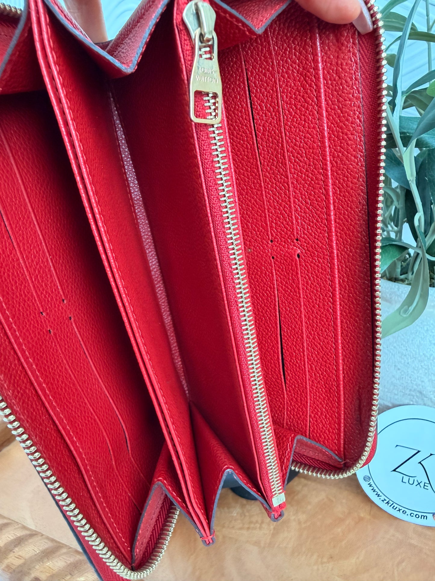 Louis Vuitton Red Empriente Monogram Zippy