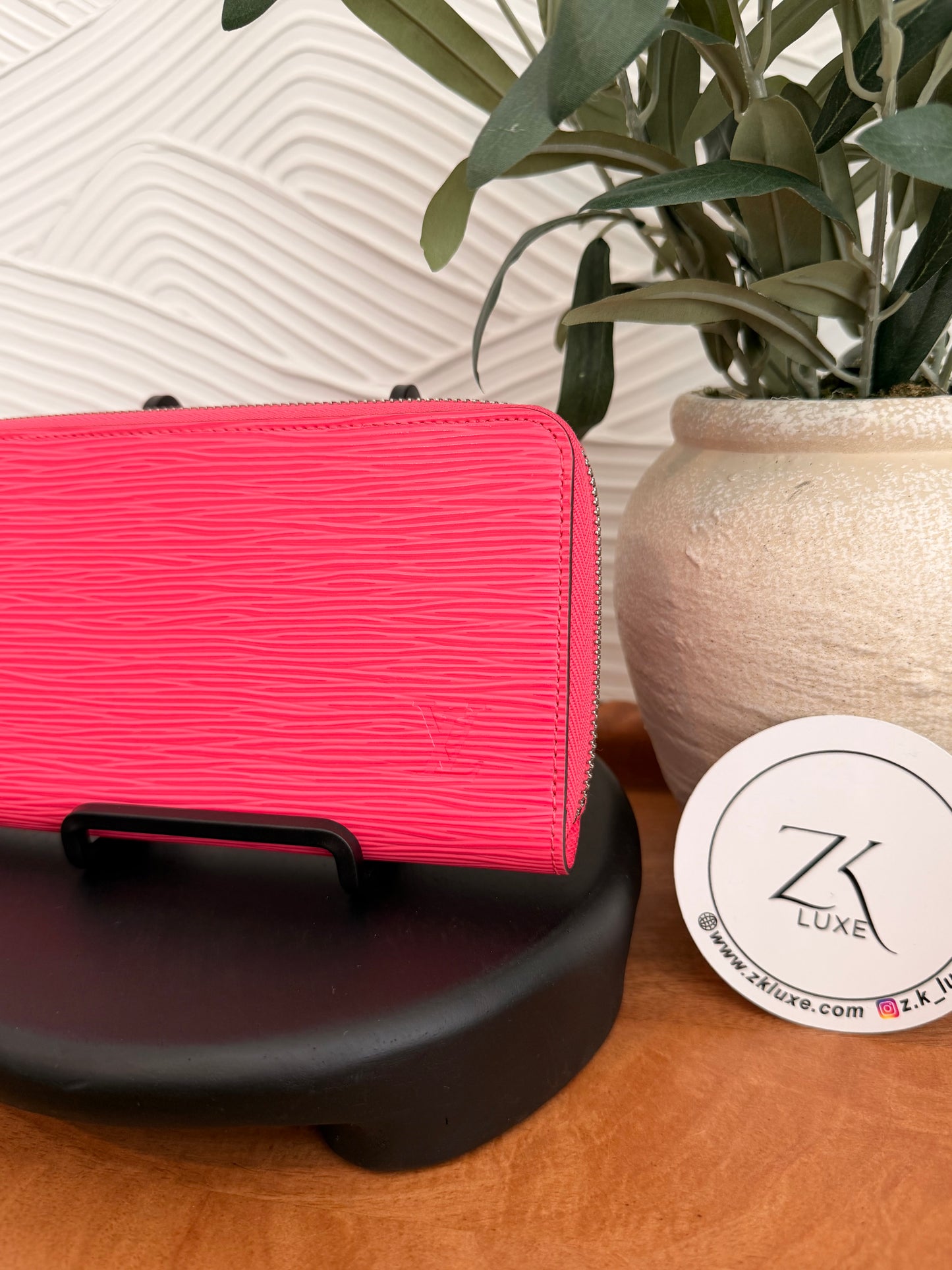 Louis Vuitton Pink Epi Zippy Wallet
