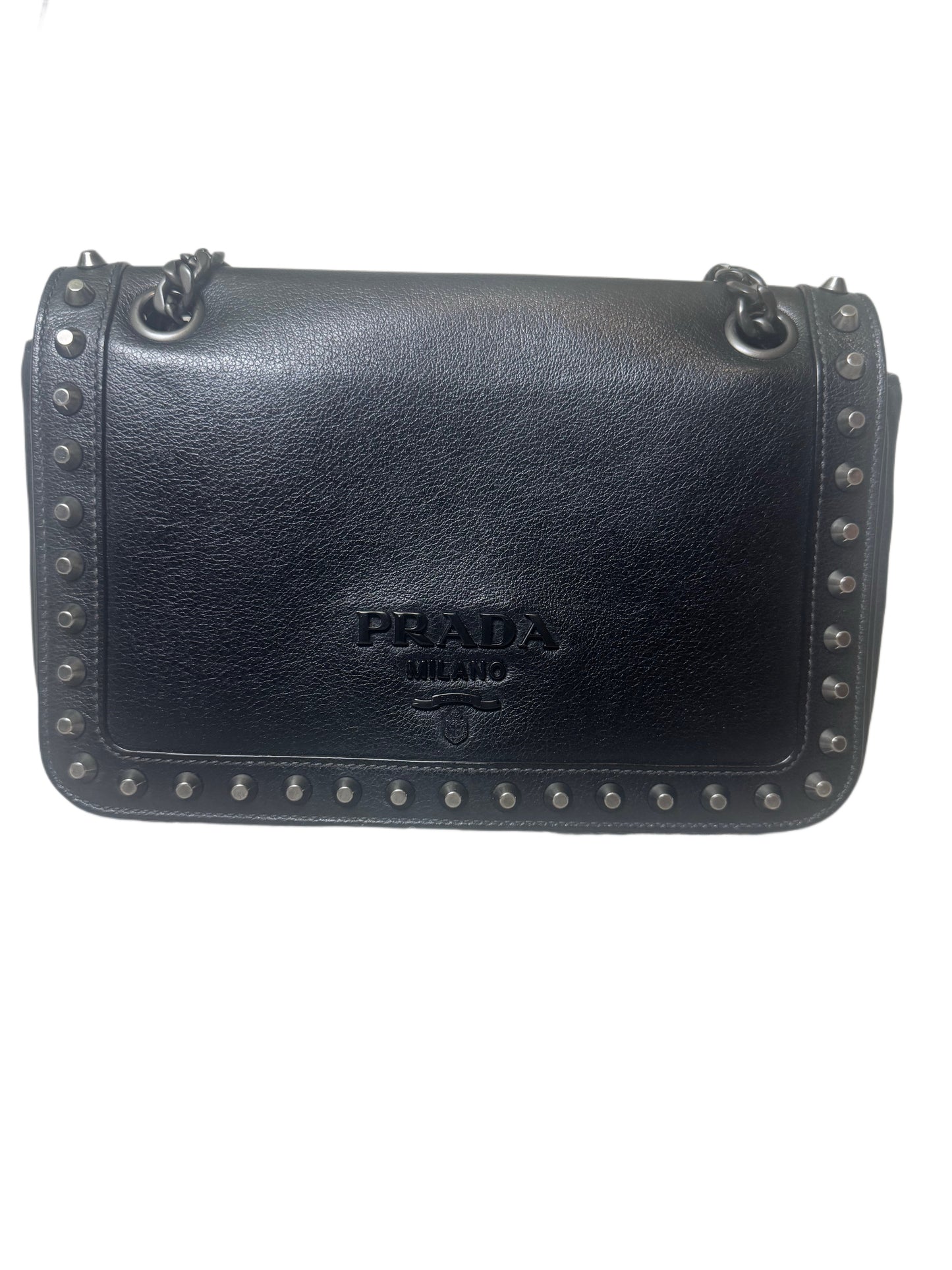 Bolso de hombro Prada Studded Glace