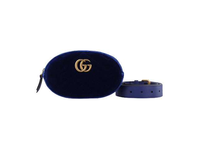 Riñonera Gucci GG Marmont de terciopelo azul