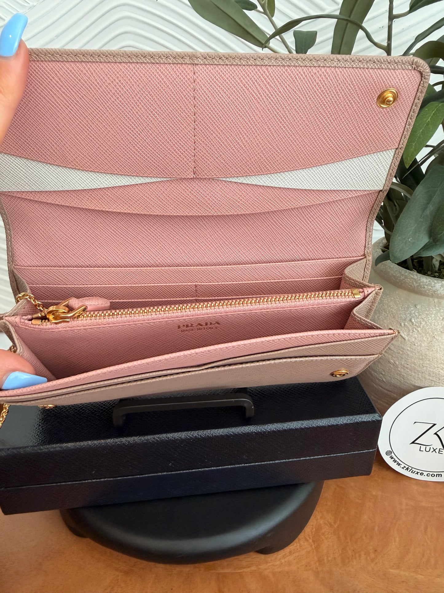 Prada saffiano long wallet
