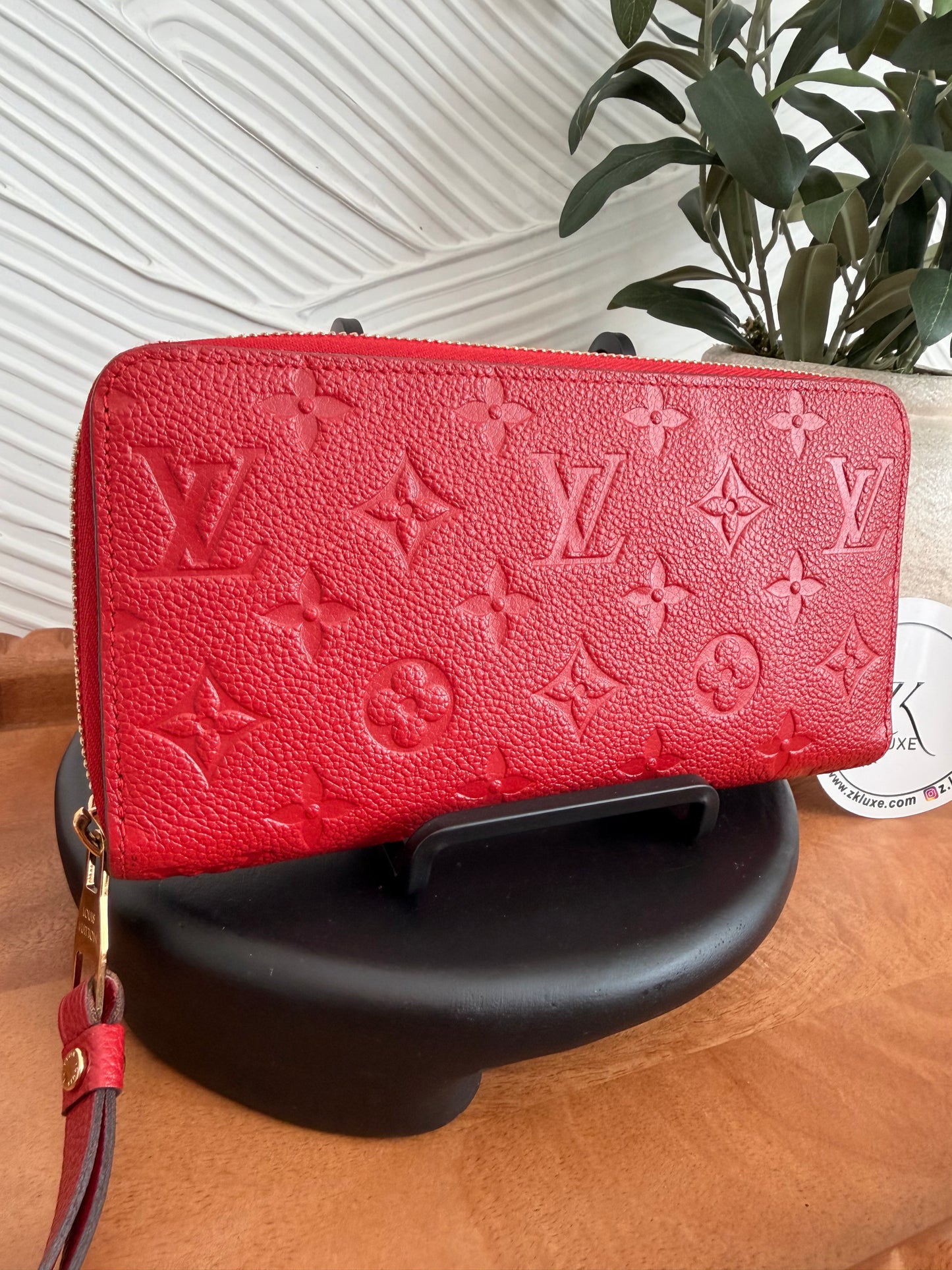 Louis Vuitton Red Empriente Monogram Zippy