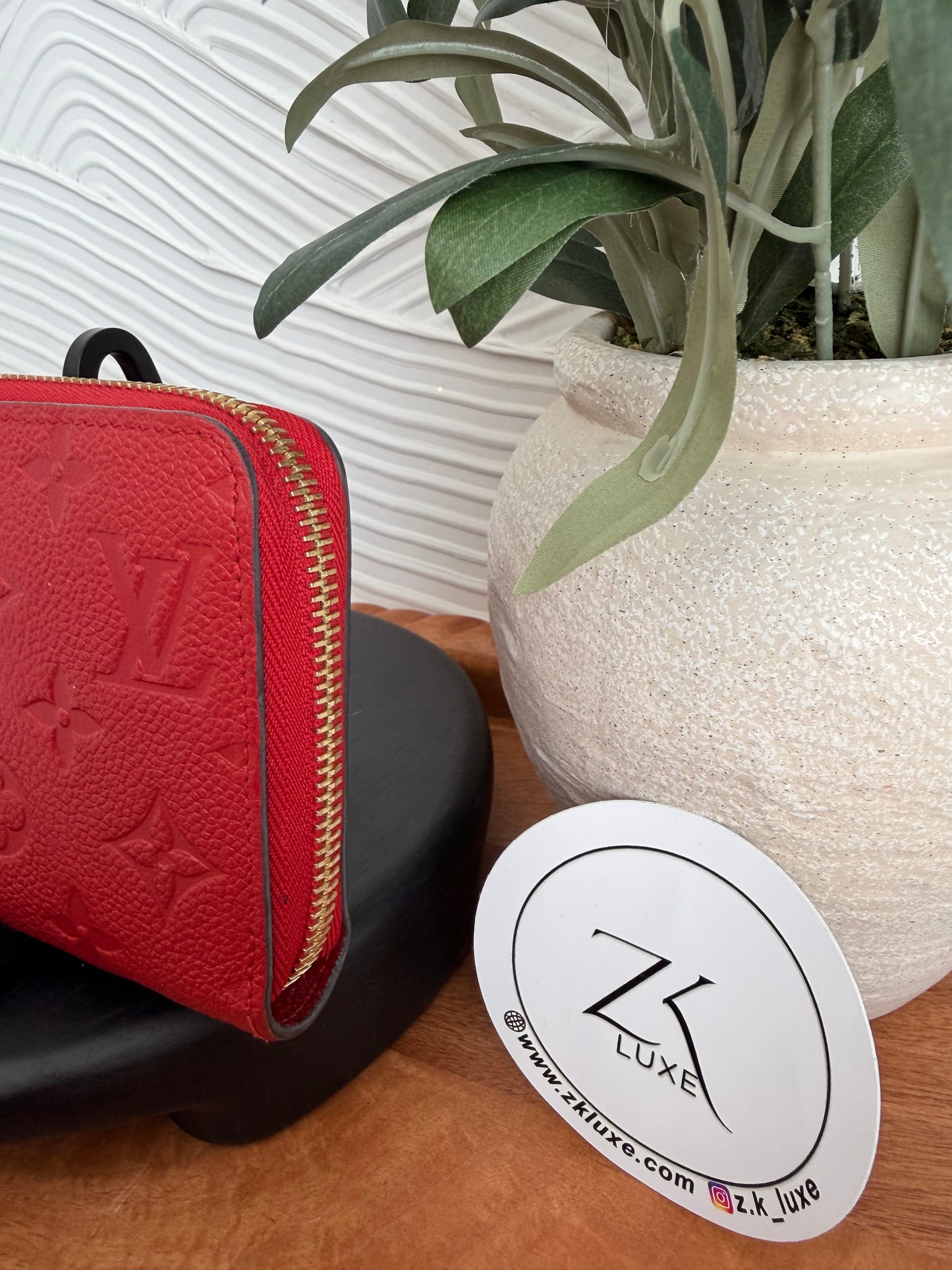Louis Vuitton Red Empriente Monogram Zippy