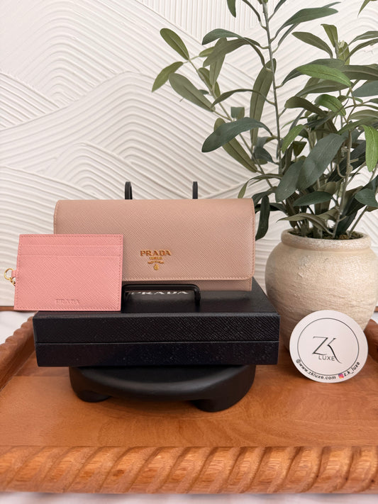 Prada saffiano long wallet